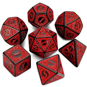 Set de 7 dés Noirs et rouges